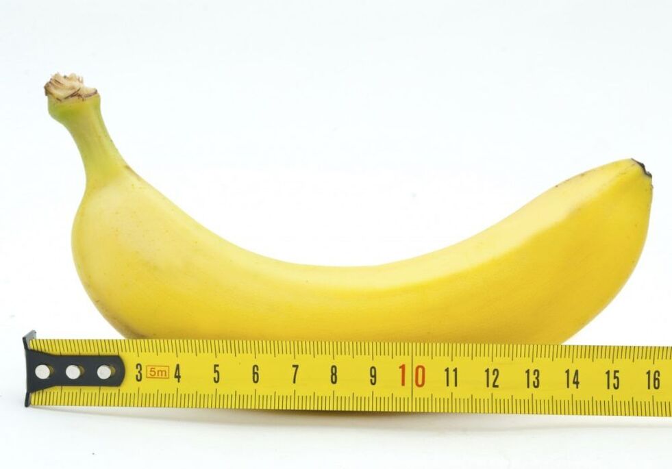 измерване на размера на пениса по примера на банан